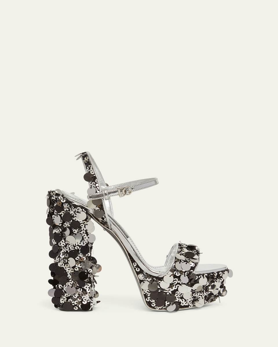 Keira Metallic Sequin Platform Sandals